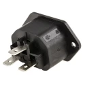 Bulgin C13 Straight Panel Mount IEC Connector, 250V, 10A, Male, Rewireable PX0793/63