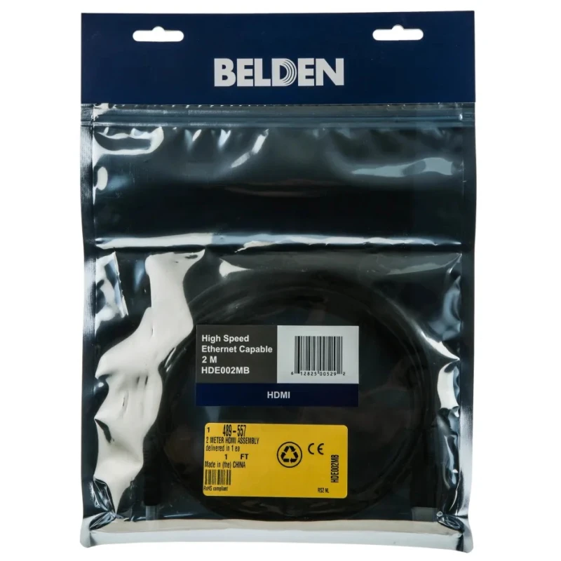 Belden High Speed 2 m HDMI Cable Male to Male 30V Black HDE002MB