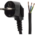 RS PRO Unterminated to CEE 7/3 Schuko Power Cord, 3 m, Black PVC, 10A, 250V 490-245