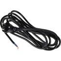 RS PRO Unterminated to CEE 7/3 Schuko Power Cord, 3 m, Black PVC, 10A, 250V 490-245