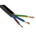 RS PRO Unterminated to CEE 7/3 Schuko Power Cord, 3 m, Black PVC, 10A, 250V 490-245