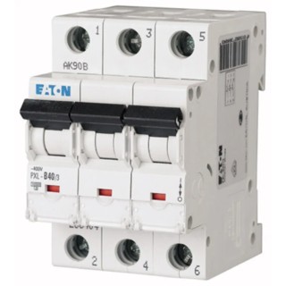 Eaton xPole Miniature Circuit Breaker 3-Pole 40A Type D 400V AC 48V DC 10 kA Breaking Capacity 236469 PXL-D40/3
