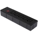 Bulgin 10A 250V AC 5 Gang Socket Bar 2m Cable IEC C13 Fused PXD301/050/01/1