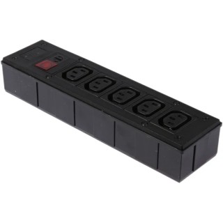 Bulgin 10A 250V AC 5 Gang Socket Bar 2m Cable IEC C13 Fused PXD301/050/01/1