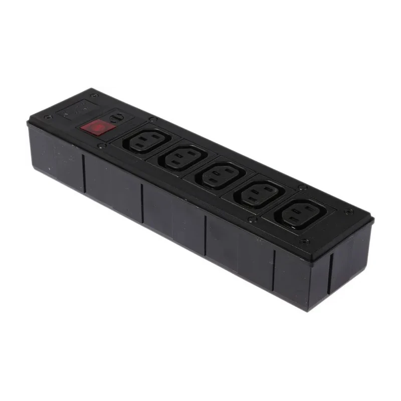 Bulgin 10A 250V AC 5 Gang Socket Bar 2m Cable IEC C13 Fused PXD301/050/01/1