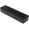 Bulgin 10A 250V AC 5 Gang Socket Bar 2m Cable IEC C13 Fused PXD301/050/01/1