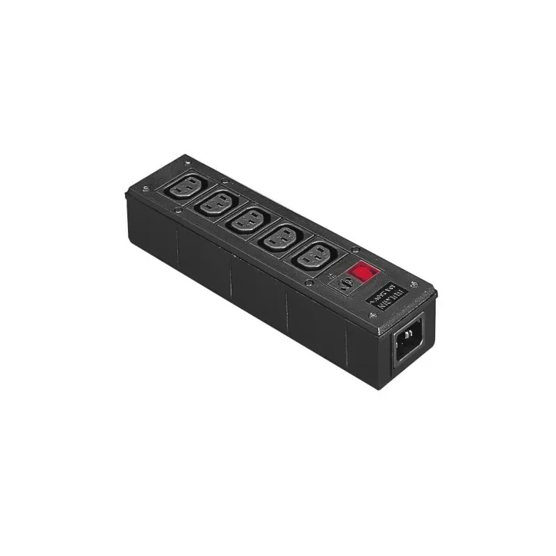 Bulgin 10A 250V AC 5 Gang Socket Bar 2m Cable IEC C13 Fused PXD301/050/01/1