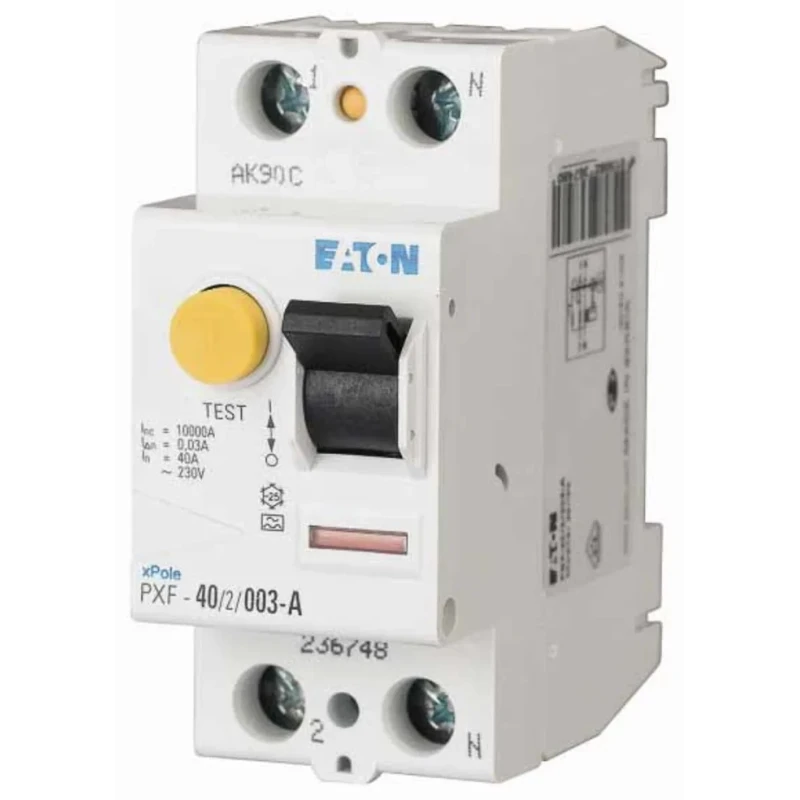 Eaton PXF-A Series Residual Current Circuit Breaker 63A 1-Pole 100mA Type A 500A 230V ac 236759 PXF-63/2/01-A