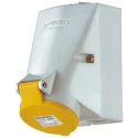 MENNEKES Wall Mount Industrial Socket, Rated At 32A, 110V, IP44 Yellow, 3 Pole Configuration IP44