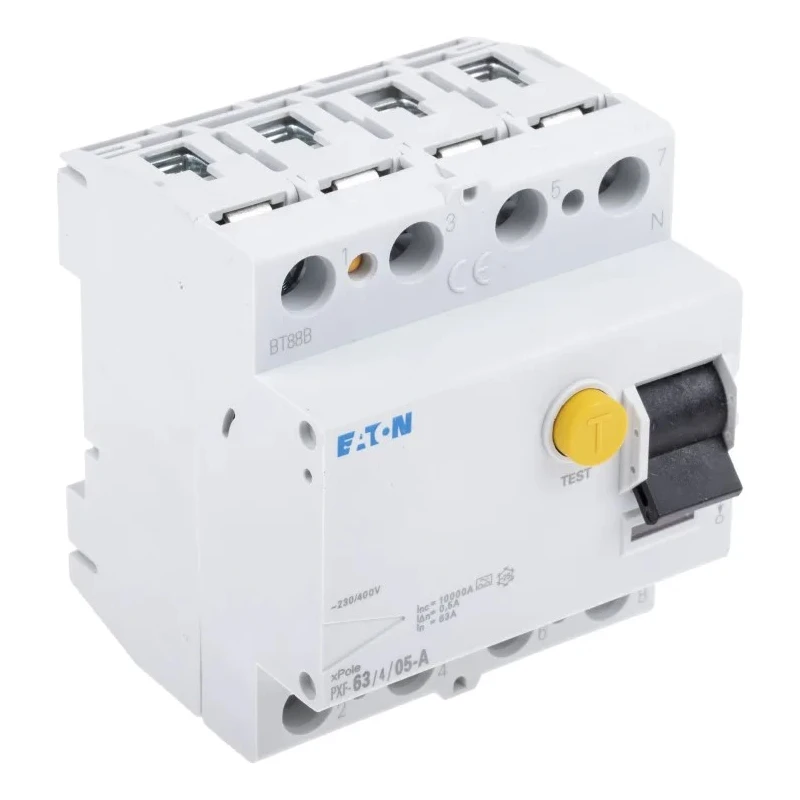 Eaton PXF-A Series Residual Current Circuit Breaker 63A 3+N-Pole 500 mA Type A 630A Breaking Capacity 236805 PXF-63/4/05-A