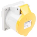 MENNEKES Industrial Power Connector 32A 110V IP44 Yellow Panel Mount 2P+PE 7313 IP44