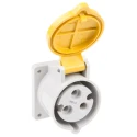 MENNEKES Industrial Power Connector 32A 110V IP44 Yellow Panel Mount 2P+PE 7313 IP44
