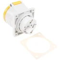 MENNEKES Industrial Power Connector 32A 110V IP44 Yellow Panel Mount 2P+PE 7313 IP44