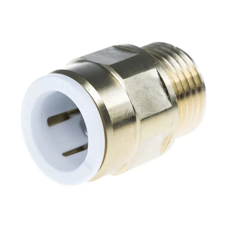 John Guest Brass Pipe Fitting Straight 1/2 in BSP Male Coupler Male BSP 15 mm to Female 1/2 in 15MC(1/2)BRASS