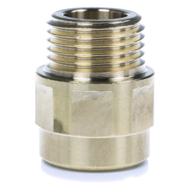 John Guest Brass Pipe Fitting Straight 1/2 in BSP Male Coupler Male BSP 15 mm to Female 1/2 in 15MC(1/2)BRASS