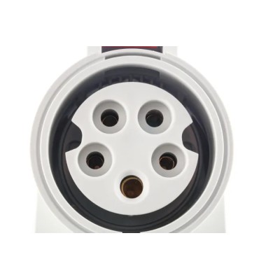 MENNEKES Wall Mount 5-Pole Socket Rated at 32A 400V IP44 Red IP44