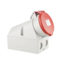 MENNEKES Wall Mount 5-Pole Socket Rated at 32A 400V IP44 Red IP44