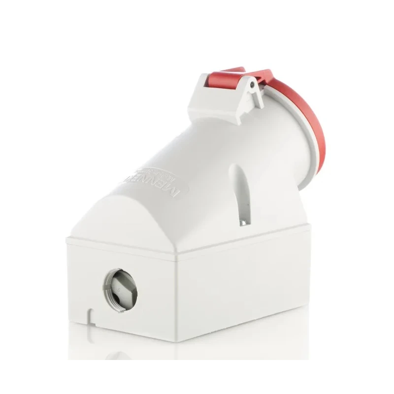 MENNEKES Wall Mount 5-Pole Socket Rated at 32A 400V IP44 Red IP44