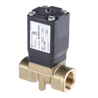 RS PRO 2 Port NC Brass Body Solenoid Valve, 24V DC, 10mm Orifice, 10 Bar Max Pressure 8253200.8001.02400