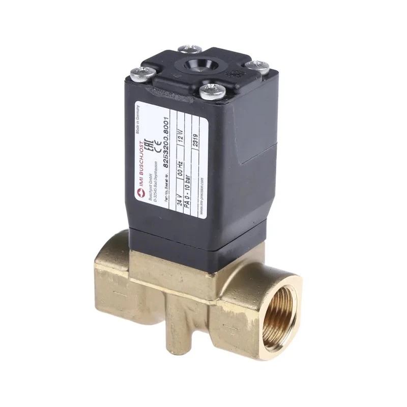 RS PRO 2 Port NC Brass Body Solenoid Valve, 24V DC, 10mm Orifice, 10 Bar Max Pressure 8253200.8001.02400