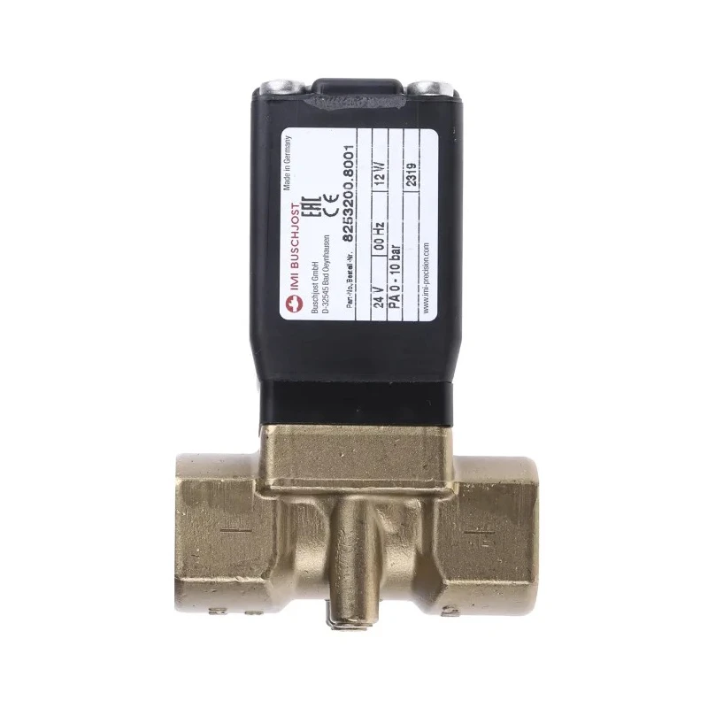 RS PRO 2 Port NC Brass Body Solenoid Valve, 24V DC, 10mm Orifice, 10 Bar Max Pressure 8253200.8001.02400