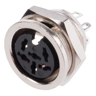 RS PRO 6 Pole Straight Standard DIN Socket Panel Mount Female 4A 100V ac 490-850