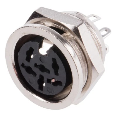 RS PRO 6 Pole Straight Standard DIN Socket Panel Mount Female 4A 100V ac 490-850