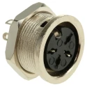 RS PRO 4 Pole Straight Standard DIN Socket 4A 100V AC Screw Panel Mount Female 490-848
