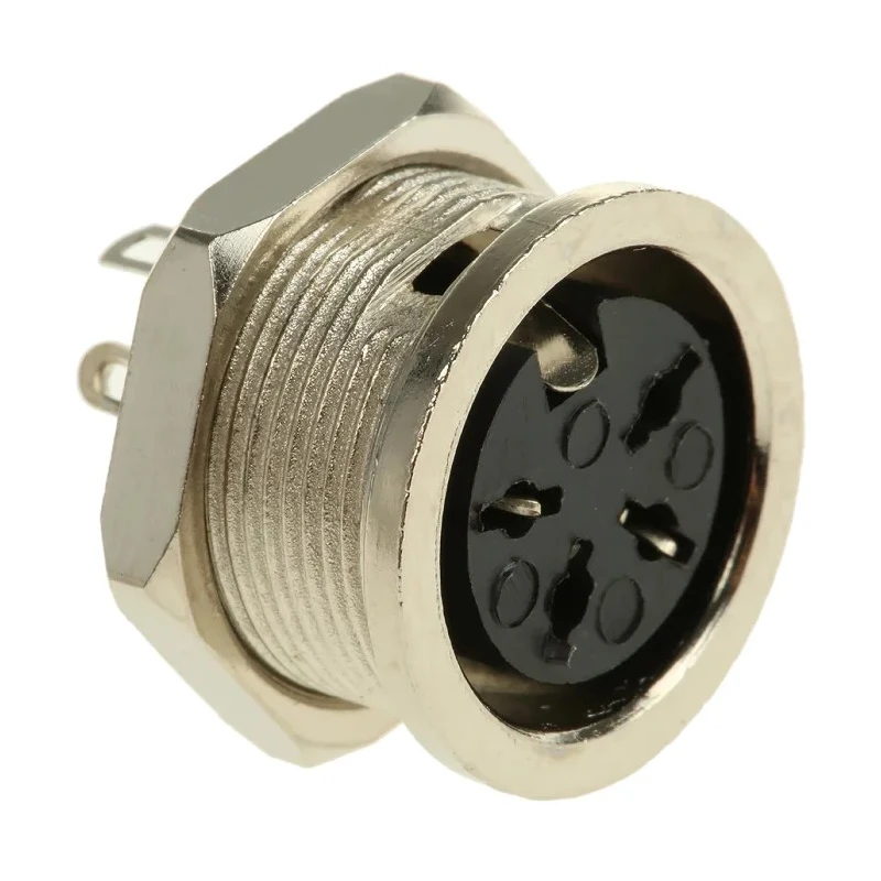 RS PRO 4 Pole Straight Standard DIN Socket 4A 100V AC Screw Panel Mount Female 490-848