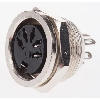 RS PRO 5 Pole Straight Standard DIN Socket 4A 100V AC Screw Panel Mount Female 490-844