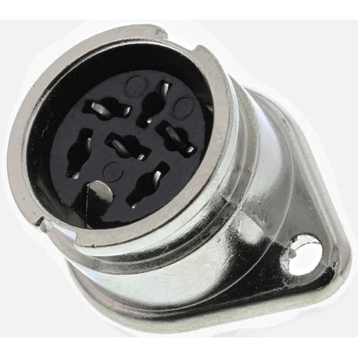 RS PRO 6 Pole Straight Standard DIN Socket, 1A, 100V AC, Bayonet, Chassis Mount Female 490-905