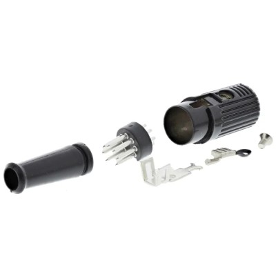 RS PRO 7 Pole Straight Standard DIN Plug, 4A, 100V AC, Push Lock, Cable Male 490-927