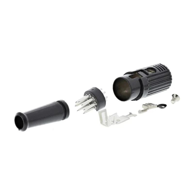 RS PRO 7 Pole Straight Standard DIN Plug, 4A, 100V AC, Push Lock, Cable Male 490-927
