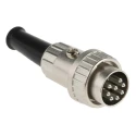 RS PRO 8 Pole Straight Standard DIN Plug, 1A, 100V AC, Bayonet Cable Mount 490-951