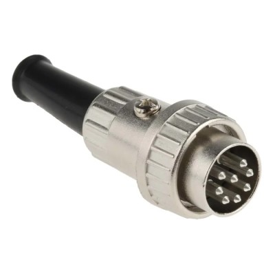 RS PRO 8 Pole Straight Standard DIN Plug, 1A, 100V AC, Bayonet Cable Mount 490-951