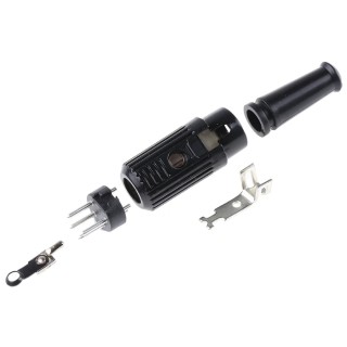 RS PRO 4 Pole Straight Standard DIN Plug, 4A Current, 100V AC, Push Lock Cable Male Connector 490-989