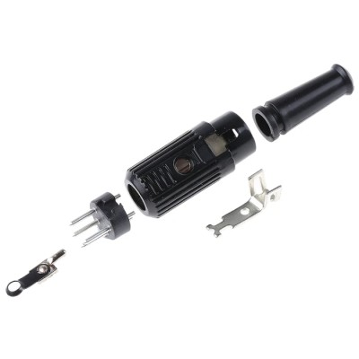 RS PRO 4 Pole Straight Standard DIN Plug, 4A Current, 100V AC, Push Lock Cable Male Connector 490-989
