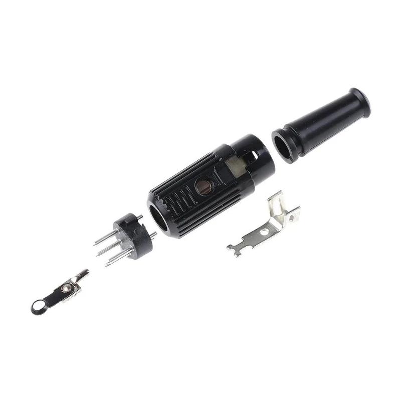 RS PRO 4 Pole Straight Standard DIN Plug, 4A Current, 100V AC, Push Lock Cable Male Connector 490-989