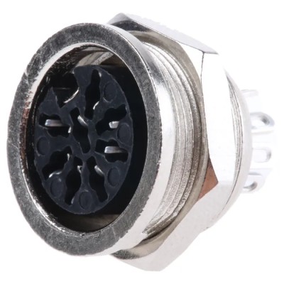 RS PRO 8 Pole Straight Standard DIN Socket, 4A Current, 100V AC Voltage, Panel Mount Female 490-995