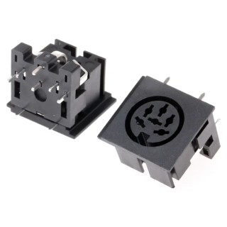 RS PRO 6 Pole Right Angle Miniature DIN Socket, 2A 100V AC Push-in Through Hole Female 491-033