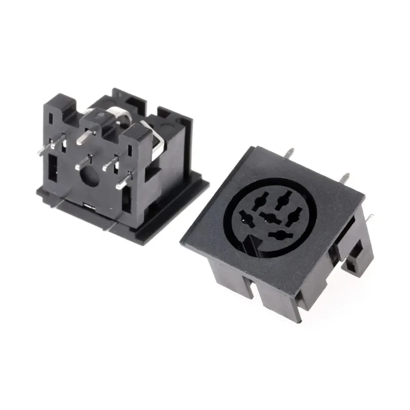 RS PRO 6 Pole Right Angle Miniature DIN Socket, 2A 100V AC Push-in Through Hole Female 491-033