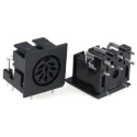 RS PRO 8 Pole Right Angle Miniature DIN Socket, 2A Current, 100V AC, Push-in Female Connector Through Hole Mount 491-049