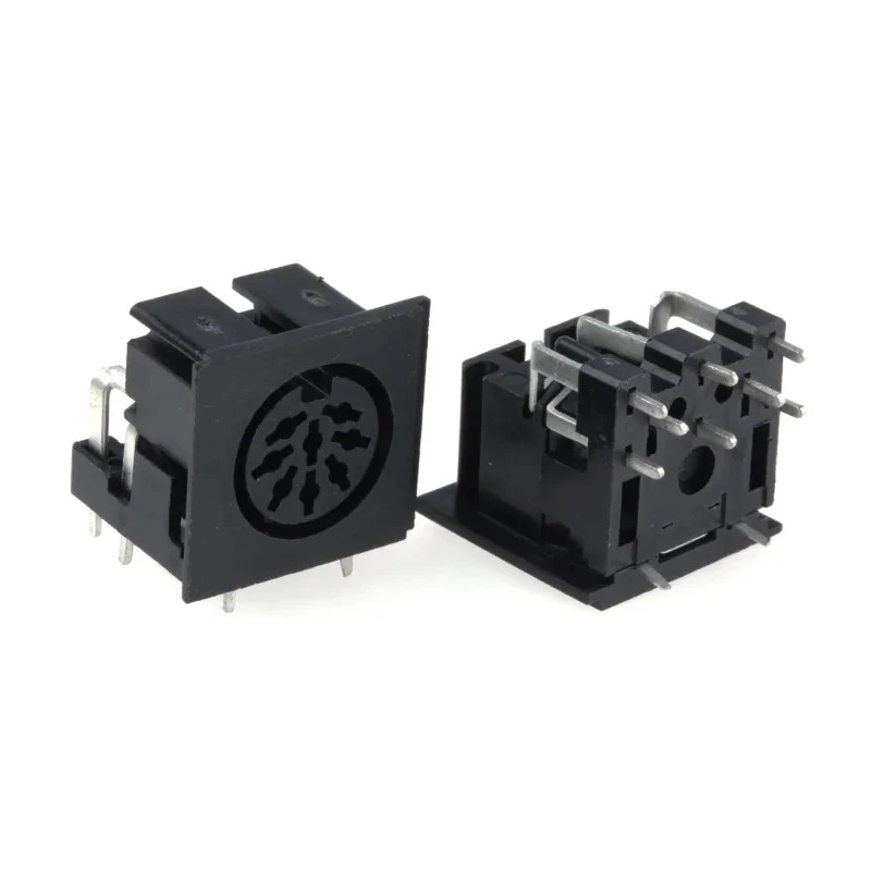 RS PRO 8 Pole Right Angle Miniature DIN Socket, 2A Current, 100V AC, Push-in Female Connector Through Hole Mount 491-049