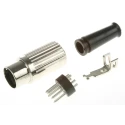 RS PRO 5 Pole Straight Standard DIN Plug 100V AC 4A Cable Male 491-055