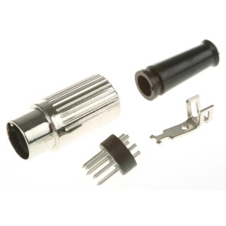 RS PRO 5 Pole Straight Standard DIN Plug 100V AC 4A Cable Male 491-055