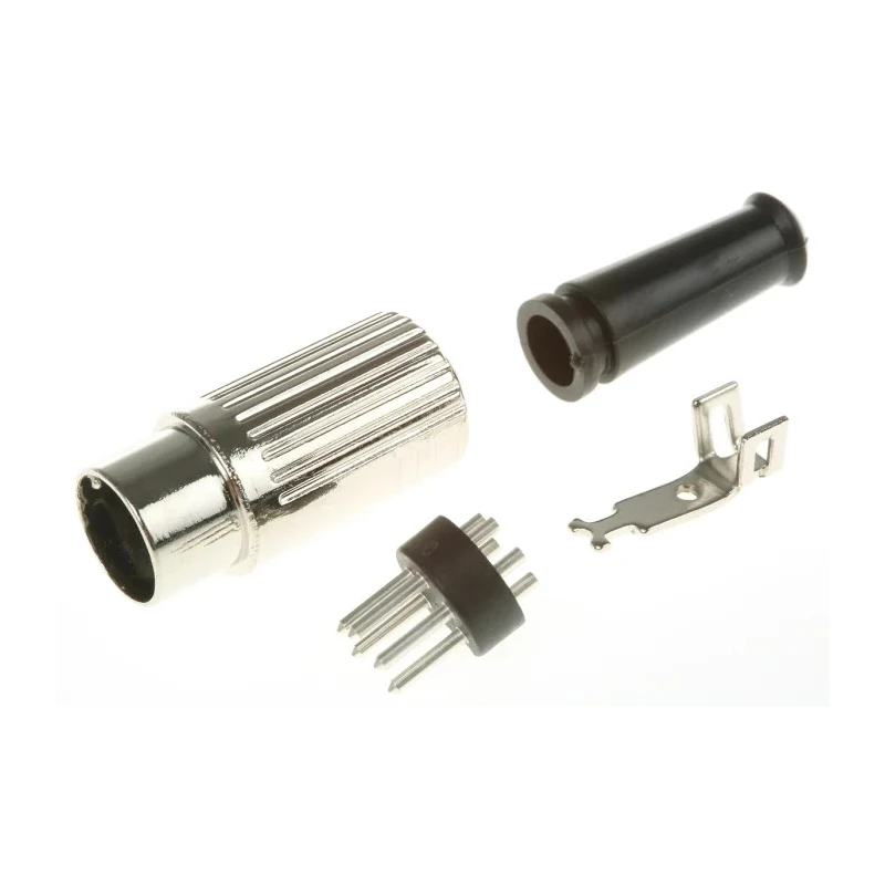 RS PRO 5 Pole Straight Standard DIN Plug 100V AC 4A Cable Male 491-055