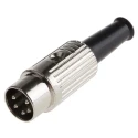 RS PRO 5 Pole Straight Standard DIN Plug 100V AC 4A Cable Male 491-055