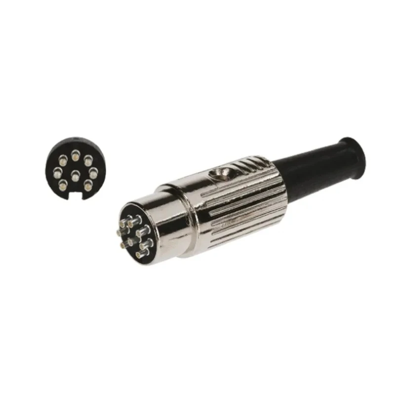 RS PRO 8 Pole Straight Standard DIN Plug 8 Contacts 4A Current 100V AC Voltage Cable Mount Male Screw Connector 491-061