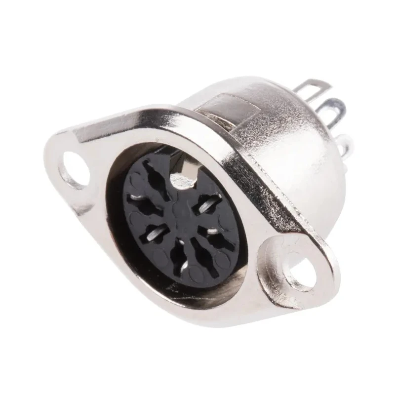 RS PRO 7 Pole Straight Standard DIN Socket 4A 100V AC Push Lock Chassis Mount Female 491-099