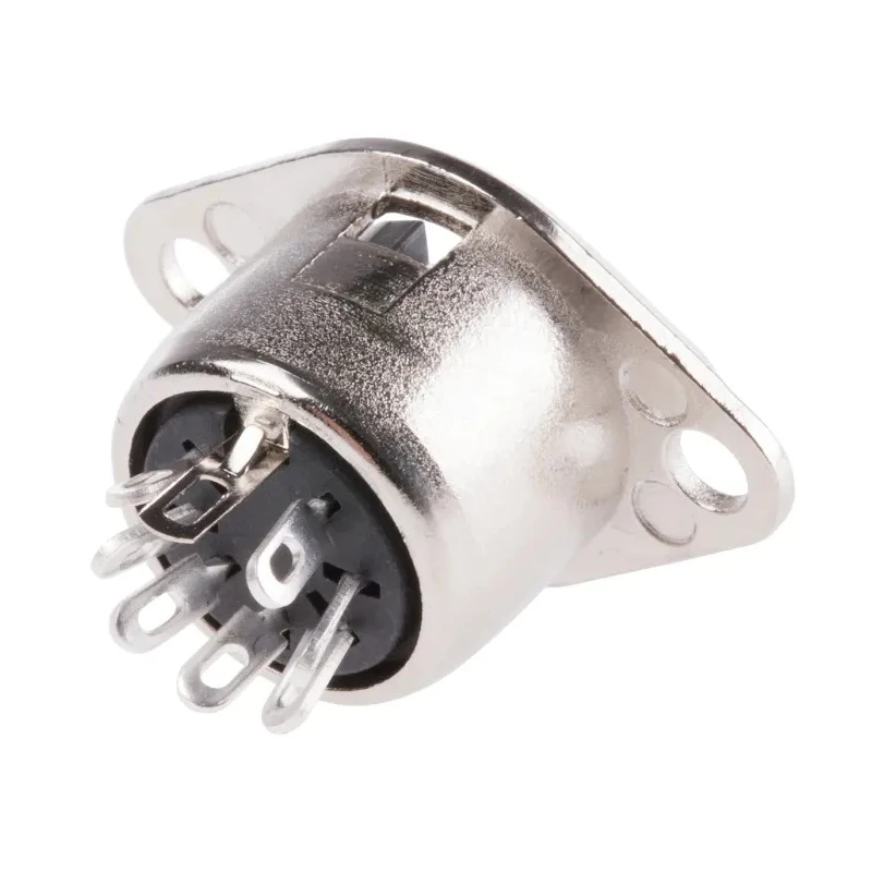 RS PRO 7 Pole Straight Standard DIN Socket 4A 100V AC Push Lock Chassis Mount Female 491-099